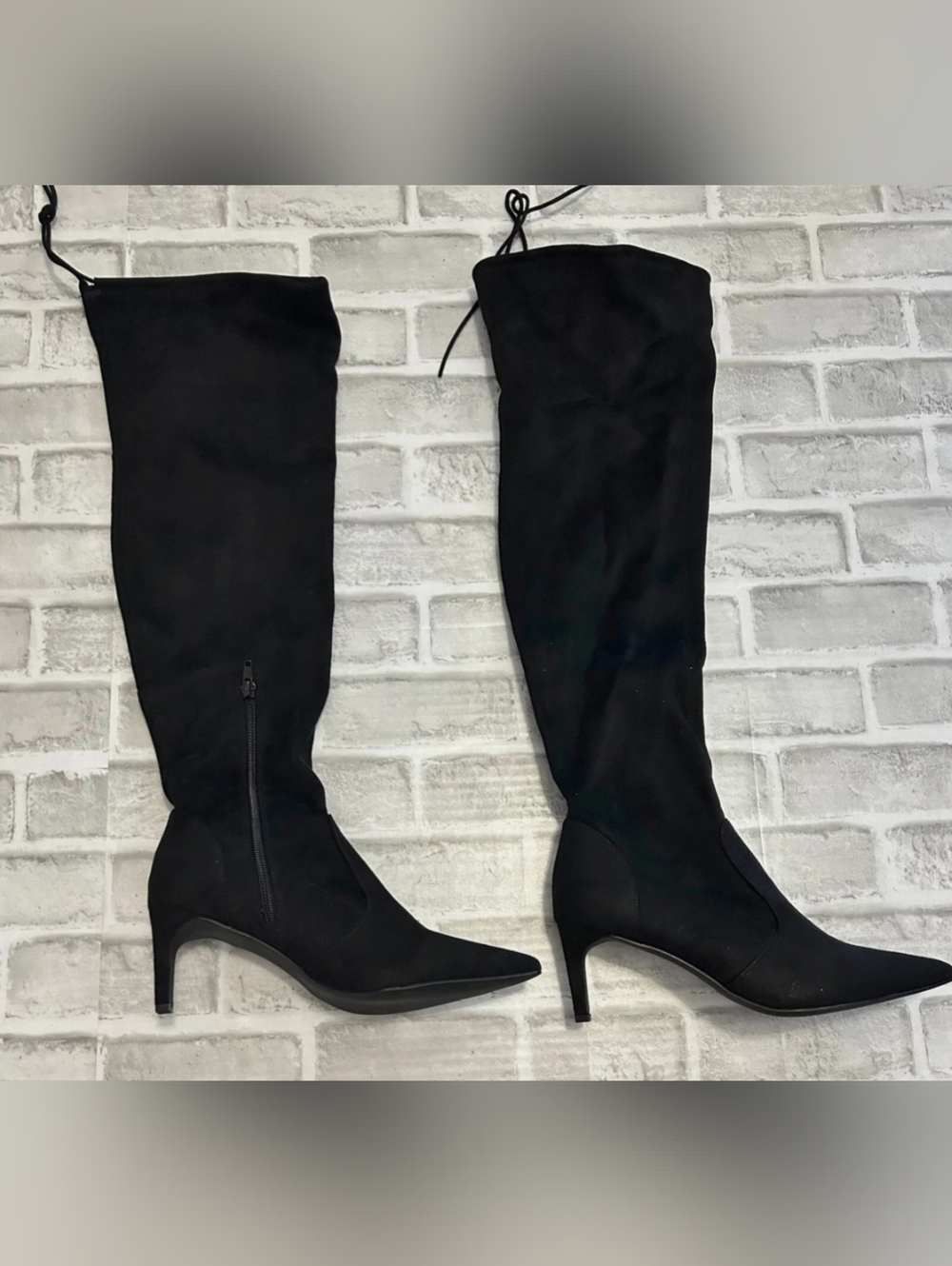 NEW in Box- JustFab Allysandra Black Suede Over-the-Knee Stiletto Boots - Picture 4 of 12